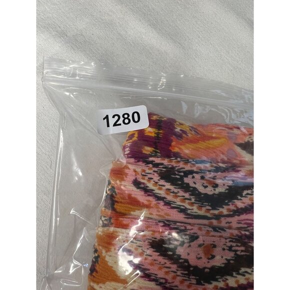 chaudry kc XL Crinkle Peasant Gipsy Skirt Orange/Pink/Yellow Boho Y2K Career - Picture 15 of 15